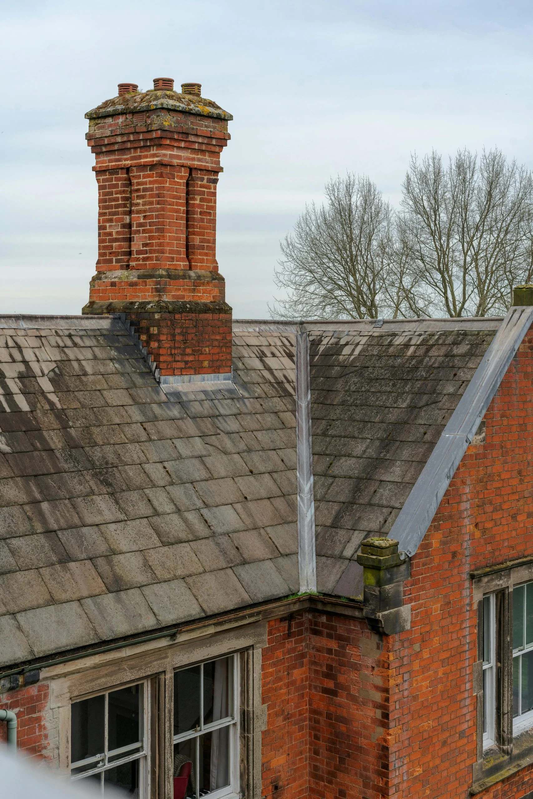 Gutter and roofline of british house