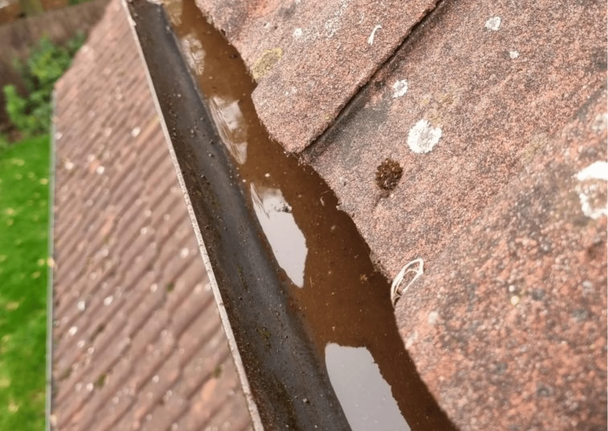 Empty gutters that have been cleaned out