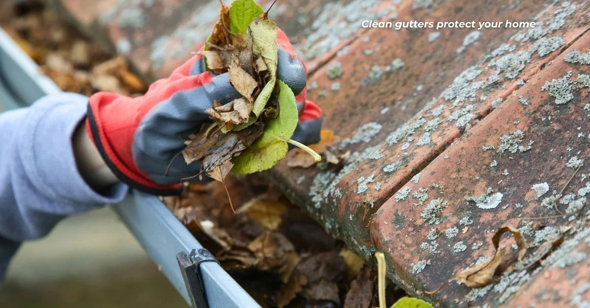 Gutter cleaners being done by hand