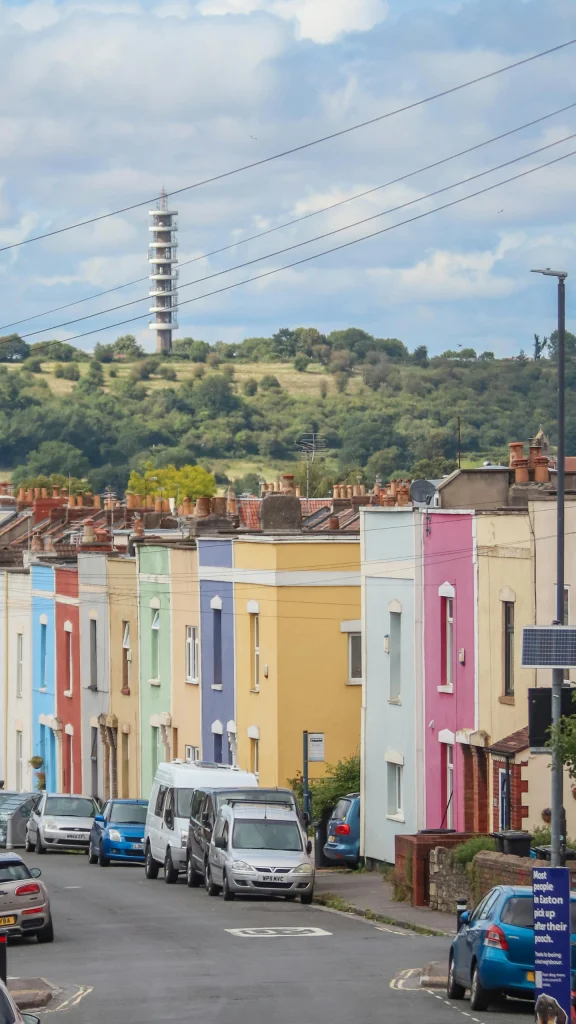 Colourful Bristol street of houses