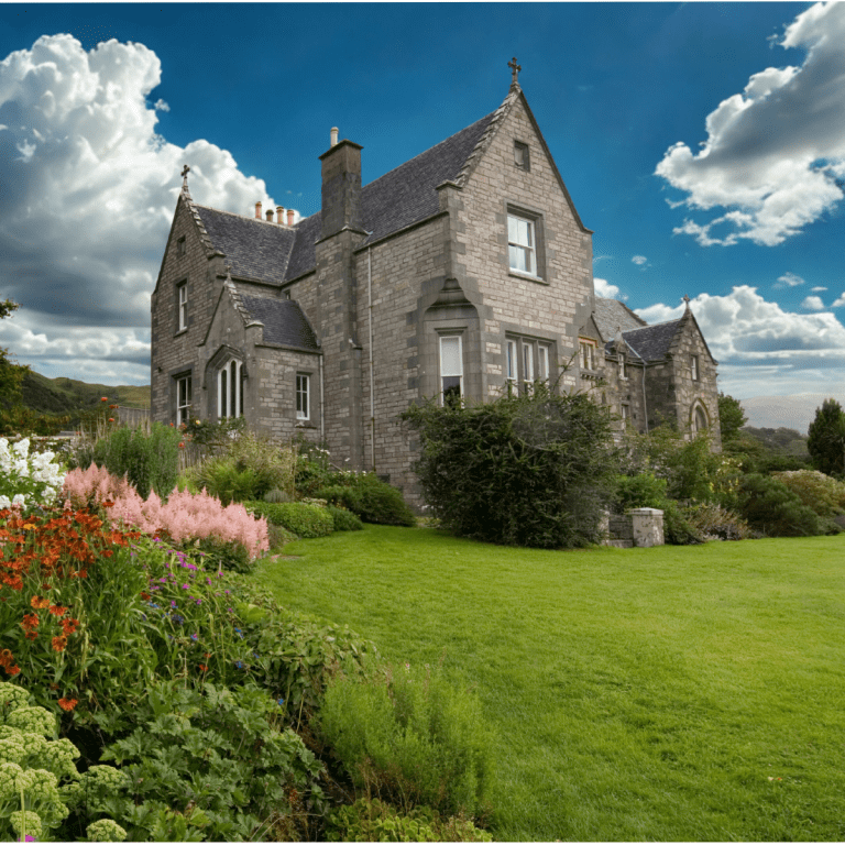 detatched house in scotland with lovely garden