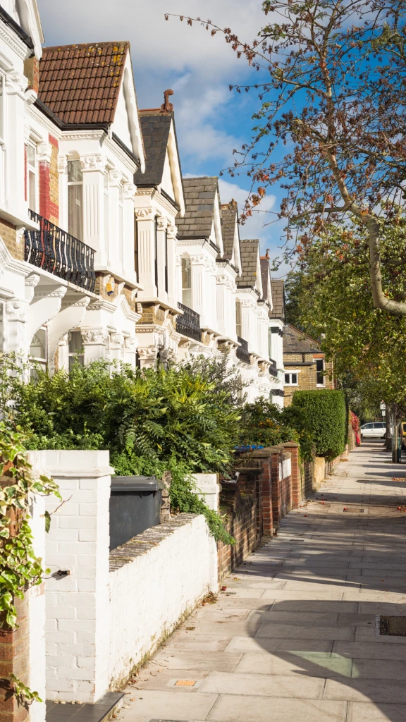 high gutters in a london street
