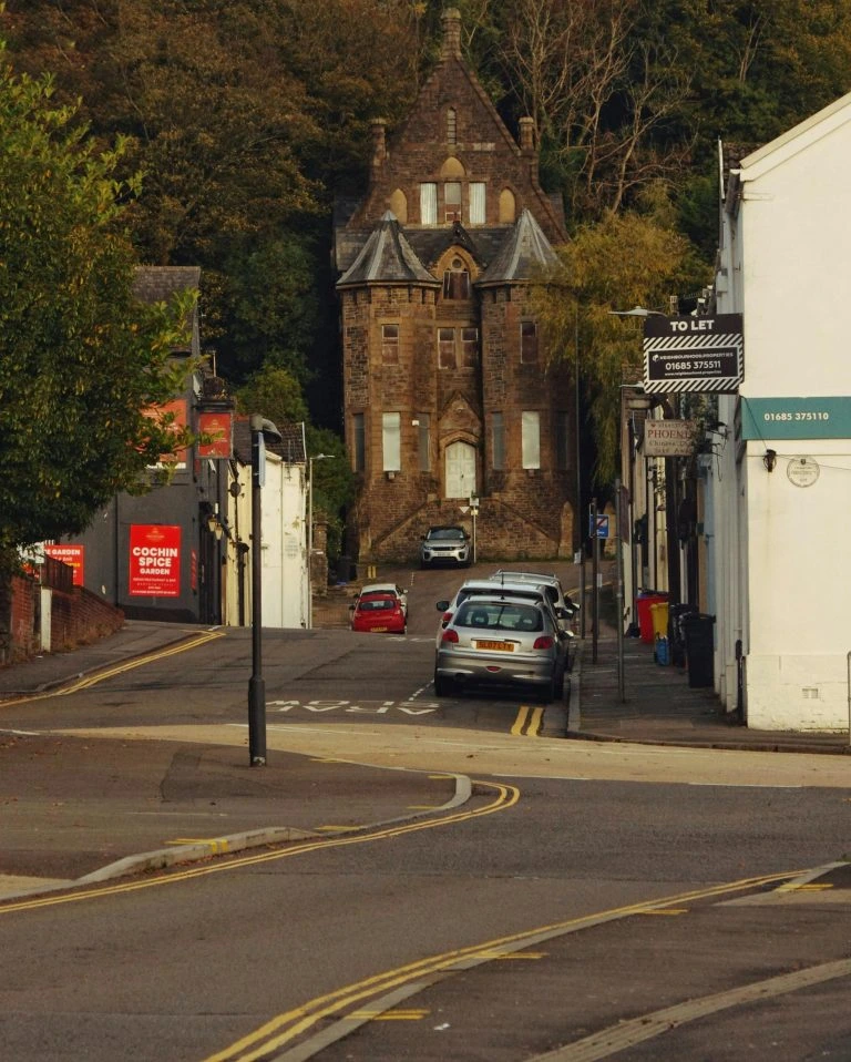 street in cardiff with parked car