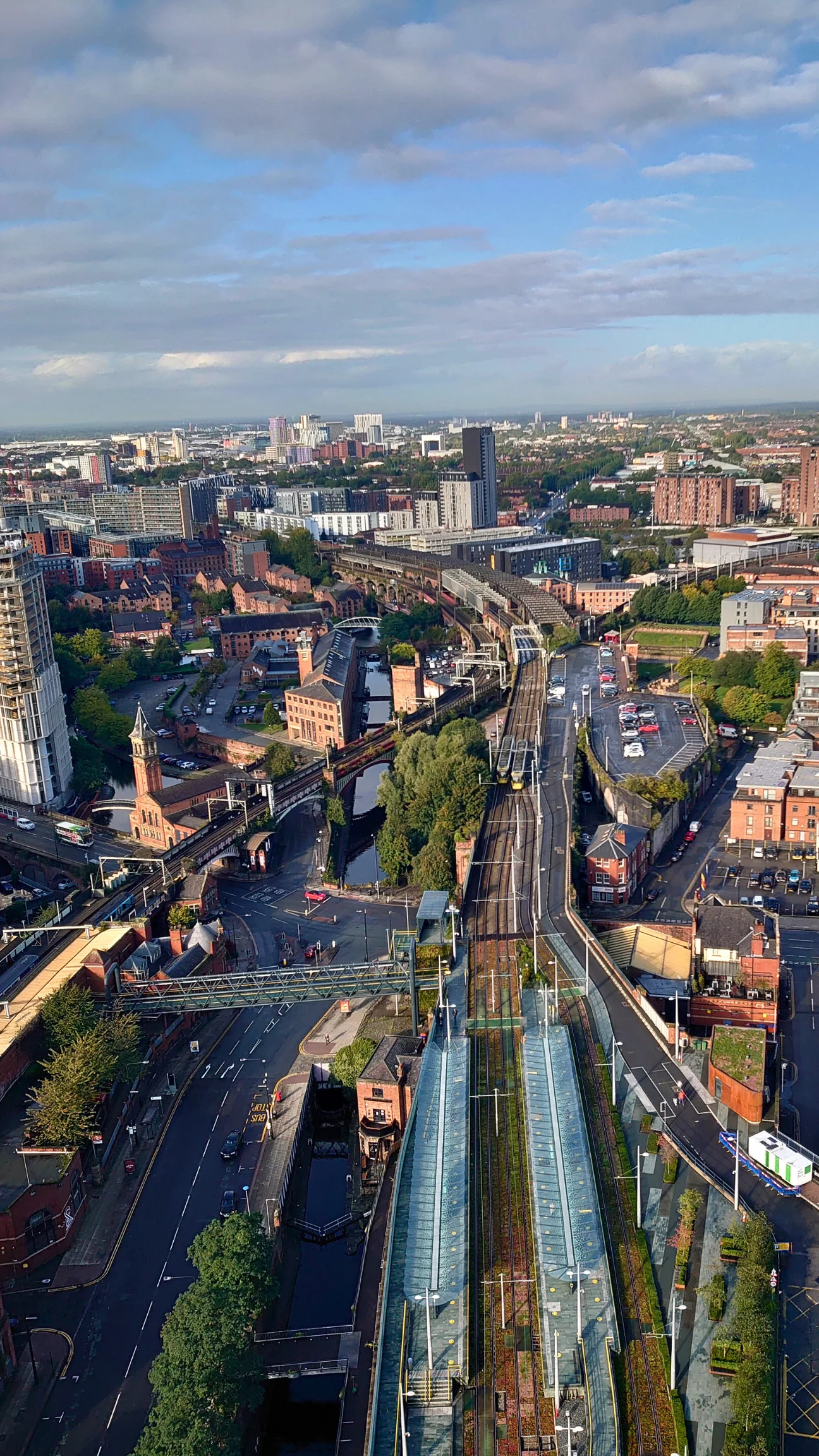 birds eye view of Manchester city
