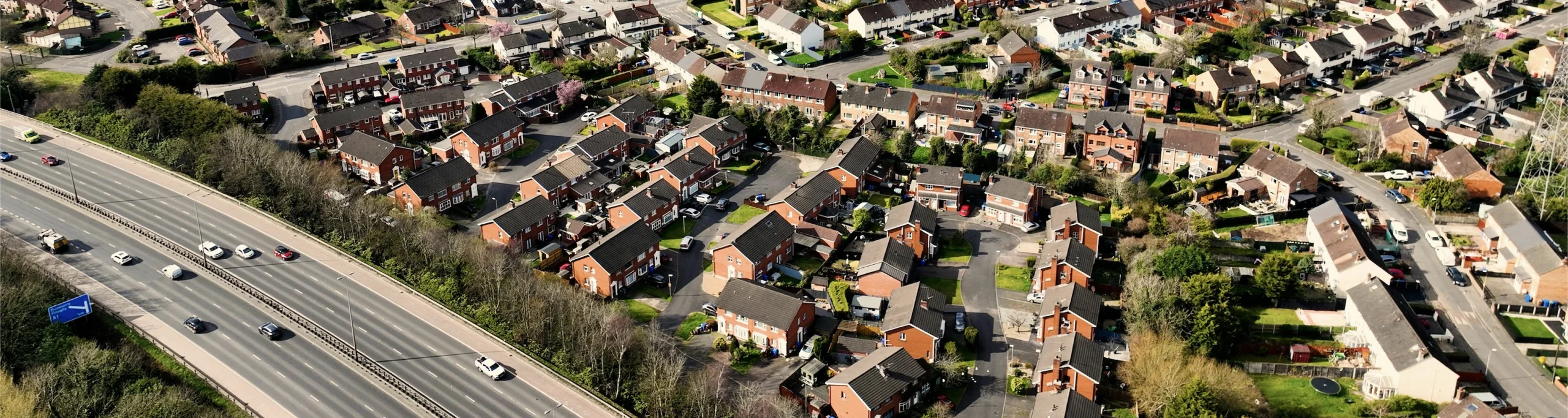 This is a Belfast landscape displaying a collage of residential homes with the purpose of giving context of location typically where a gutter cleaner resides in.