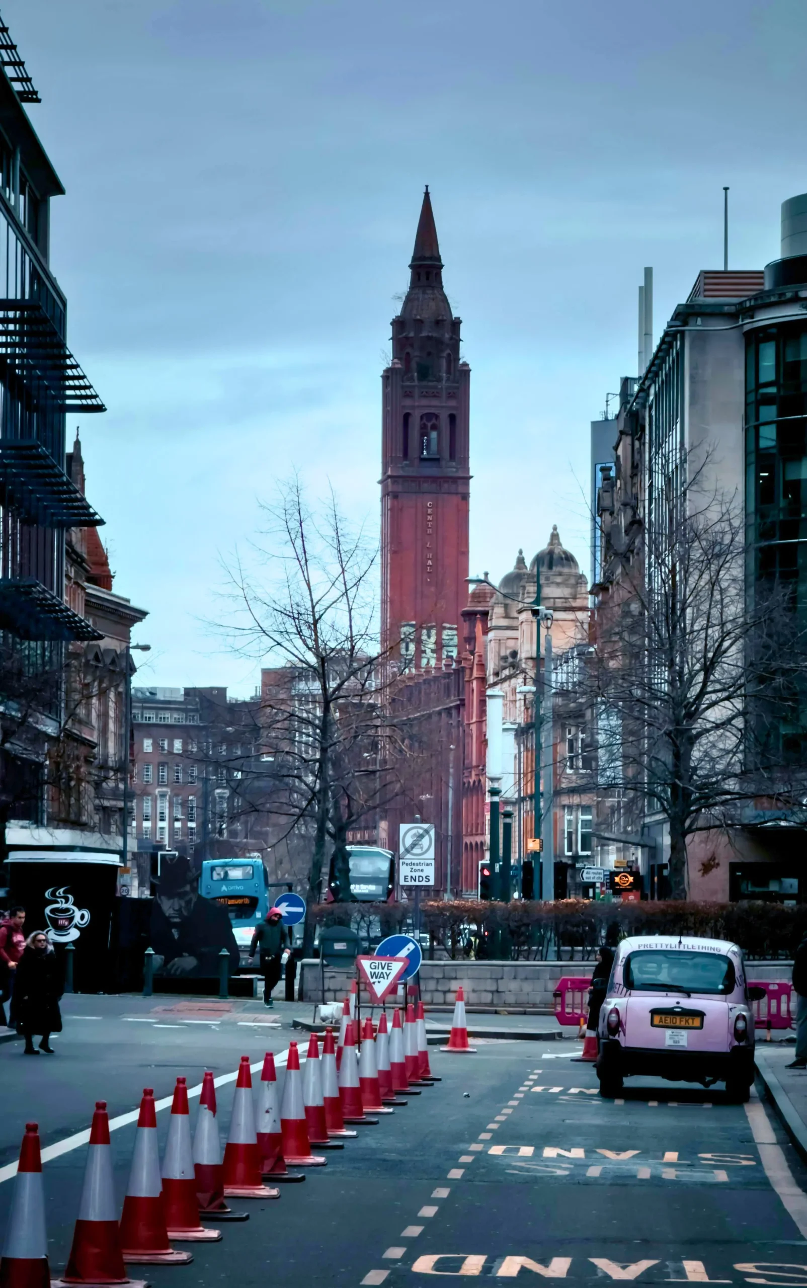 An urban Birmingham street, decorative context of location.