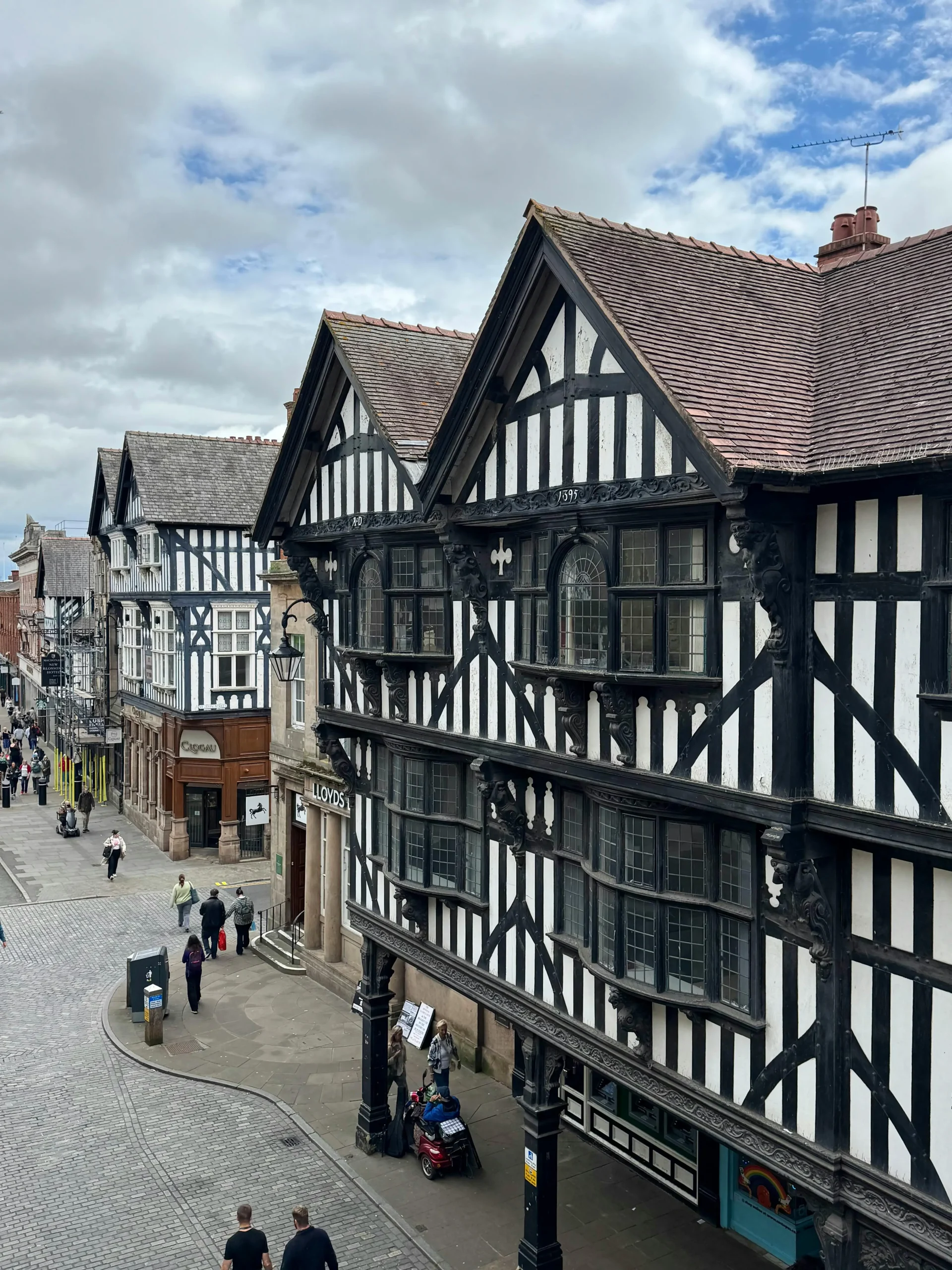 A typical old English portrait of buildings to show context of what a gutter cleaner tends to deal with generally.