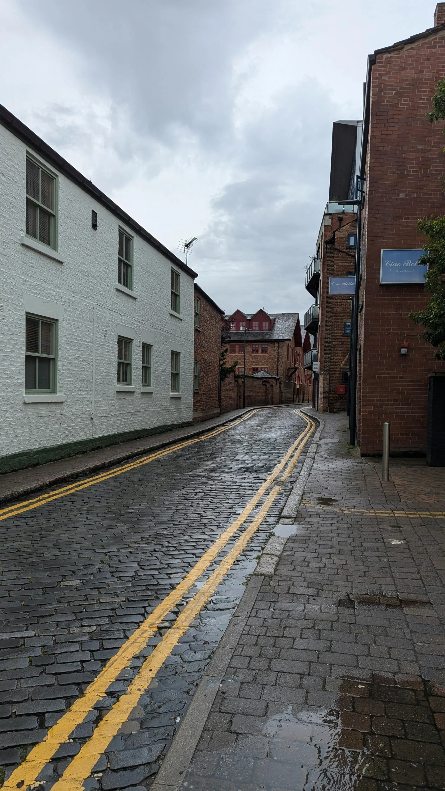 A quiet street in England, this is to show where a gutter cleaners general location of cleaning is typically in homes up North.
