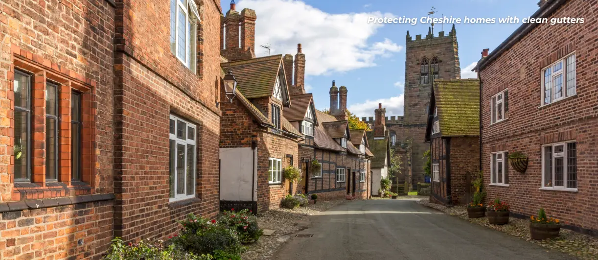 An aesthetic street in Cheshire for locational context indicated for our target audience.